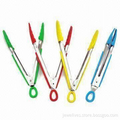 11.2-inch Food-grade Stainless Steel Kitchen Tongs, Covered with Silicone